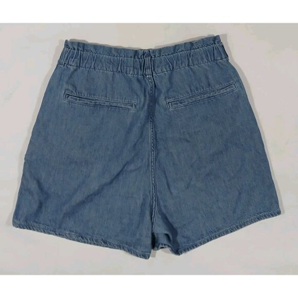 Rag & Bone Paperbag Waist Cotton Linen Denim Shorts - Picture 6 of 9